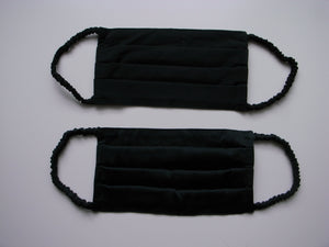 black pleated silk mask