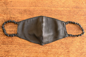 black fitted silk mask