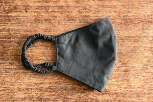 black fitted silk mask