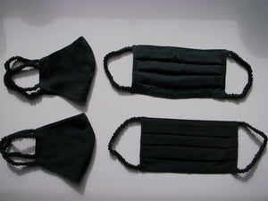 black pleated silk mask